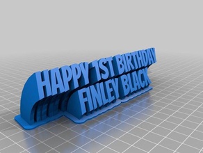 1st bithday finley office customized 3d print model - Mito3D