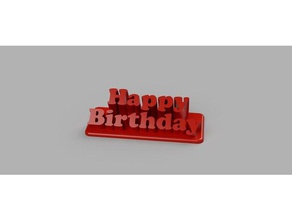 joyeux anniversaire les signes et logos de la décoration cadeau d'anniversaire 3d print model - Mito3D