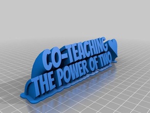 la co-enseñanza profesor de barrido 2-nombre línea placa texto oficina personalizado 3d print model - Mito3D