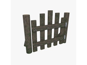 wooden gate 3d printing fence scenery 3d print model - Mito3D