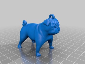 pug llavero accesorios perro 3d print model - Mito3D