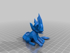 baja poli vaporeon props eeveelution pokemon agua 3d print model - Mito3D