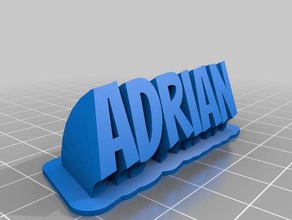 meu personalizados varrendo 2-linha de placa com o nome adrian personalizado 3d print model - Mito3D