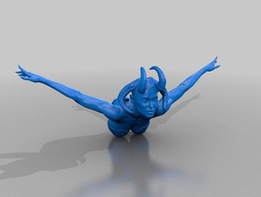 evil angel - remix wings body separate people 3d print model - Mito3D