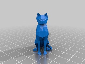 baja poli sentado gato La impresión en 3d de las pruebas cat 3d print model - Mito3D