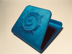 phone stand holder - hearthstone logo mobile 3d print model - Mito3D