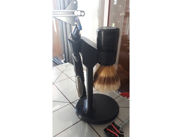 support rasoir et blaireau household badger holder shaver 3D print model - Mito3D