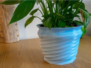 swirling flower pot outdoor & garden 3d print model - Mito3D
