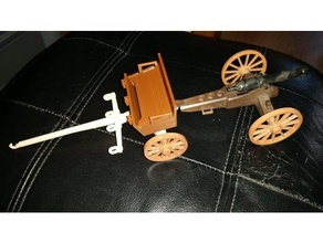 playmobil 1976 cannon limber body toy & game accessories wagon western 3d print model - Mito3D