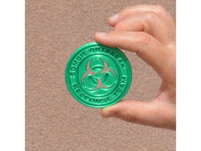 zort - zombie outbreak token signs & logos 3d print model - Mito3D