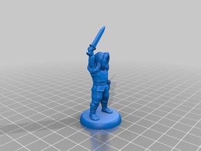 midguardian bondi - versão de inverno 28mm jogos masmorras e dragões eskimo miniatura espadachim guerreiro 3d print model - Mito3D