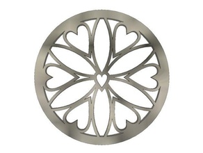 heartflower coin locket pendant jewelry heart insert kavalis 3d print model - Mito3D