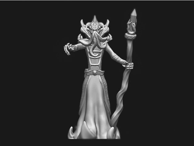 dnd miniature illithid mindflayer monster ver 30 3d printing action figure character display dungeons dragons fantasy mini model static statue strategy game tabletop underdark 3D print model - Mito3D