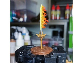 flaming sword games 28mm dnd miniature dungeons dragons mini spiritual weapon 3d print model - Mito3D