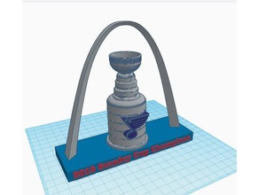 st louis blues stanley cup display sculptures 3d print model - Mito3D