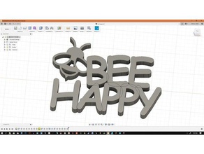 bee happy Kunst glücklich die Imkerei 3d print model - Mito3D