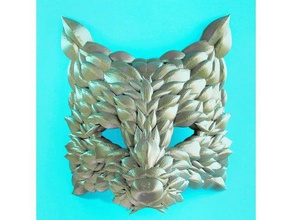 poly fox mask il costume animale testa di busto prop low la maschera multicolor tassidermia l'arte della parete montaggio a 3d print model - Mito3D