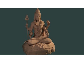 statue shiva lotus-position murudeshwar Menschen 4hand Asien die asiatische blender buddha dlp fdm Abbildung Metall der Miniatur religion religiöse Skulptur sls Waffe zbrush 3d print model - Mito3D