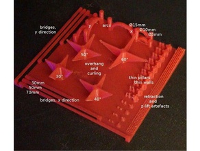 transition à-faux de curling la rétraction des parois minces tests torture L'impression 3d filament test openscad imprimante 3d print model - Mito3D