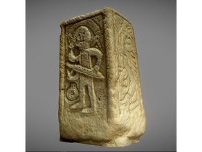 funerary stele niederdollendorf scans & replicas 3dprintable 3dprinter 3dprinting 3dscan 3dscanner 3dscanning cultural heritage europe germany man mythology neolithic relief religion sculpture spear 3d print model - Mito3D