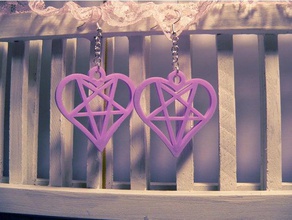 pentagram heart earring charms jewelry charm earrings goth heart jewelry necklace pastel goth pentagram witch
