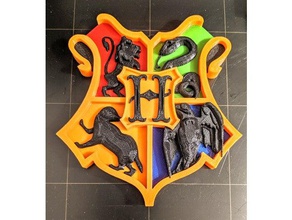 hogwarts - harry potter multimaterial prusa mmu2 el escudo harrypotter de logotipo 3d print model - Mito3D