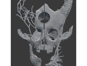 şeytan kafatası av heykeller İblis avcısı insan avcı 3d print model - Mito3D