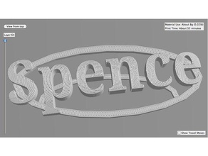 spence isim etiketi Anahtarlık 3d print model - Mito3D