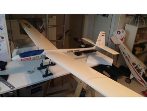 carrera favorit rc glider bottom servo plate r c vehicles gliders mount 3d print model - Mito3D