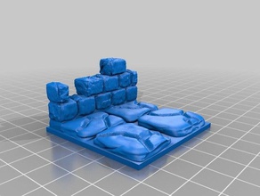 ruins wall 2x2 a1 openforge 20 compatible toys & games dungeons dragons pathfinder tabletop 3d print model - Mito3D