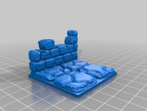 ruins wall 2x2 c2 openforge 20 compatible toys & games dungeons dragons pathfinder tabletop 3d print model - Mito3D