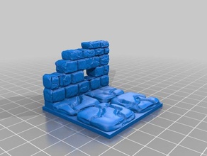 Ruinen-Wand-2x2 d2 openforge 20-kompatibel ist Spielzeug & Spiele dungeons dragons pathfinder tabletop 3d print model - Mito3D