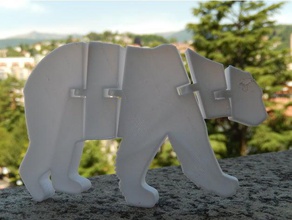 flexi polar bear animals animal cold flexible filament polarbear scan white 3d print model - Mito3D