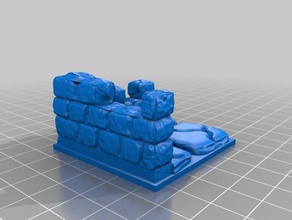 ruins wall corner 2x2 a1 openforge 20 compatible toys & games dungeons dragons pathfinder tabletop 3d print model - Mito3D