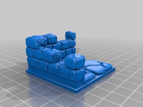 ruins wall corner 2x2 a2 openforge 20 compatible toys & games dungeons dragons pathfinder tabletop 3d print model - Mito3D