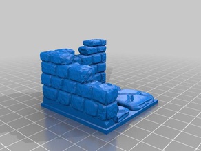 ruins wall corner 2x2 c1 openforge 20 compatible toys & games dungeons dragons pathfinder tabletop 3d print model - Mito3D