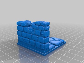 ruinas de la pared esquina 2x2 c2 openforge compatible con 20 juegos y juguetes dungeons dragons pathfinder tablero mesa 3d print model - Mito3D