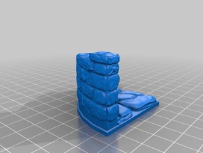 ruins wall corner round 2x2 c2 openforge 20 compatible toys & games dungeons dragons pathfinder tabletop 3d print model - Mito3D
