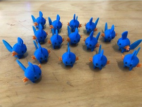 mudkip - pokemon 258 creatures low poly multi-color multimaterial figures go 3d print model - Mito3D