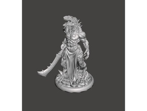 lizardfolk barbarian toy & game accessories 3d print model - Mito3D