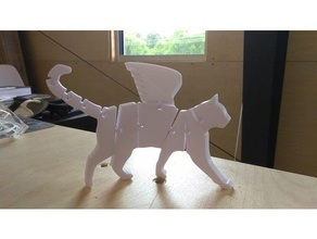 flexi alado gato tressym a arte articulação cat flexível asas 3d print model - Mito3D