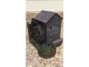 working water wheel & mill sculptures 3d print model - Mito3D