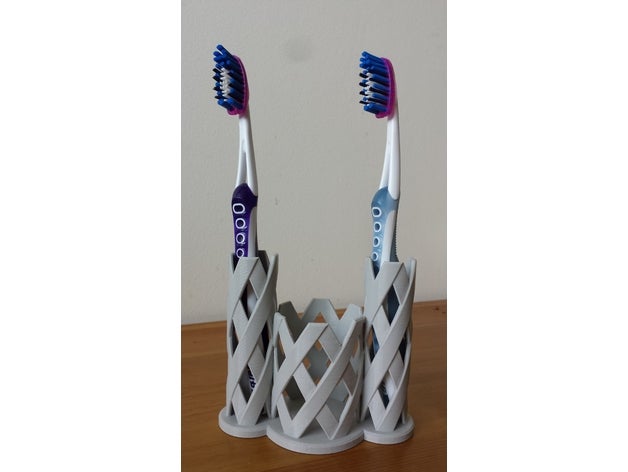 trenzado titular de cepillo dientes cuarto baño pie diente 3D print model - Mito3D