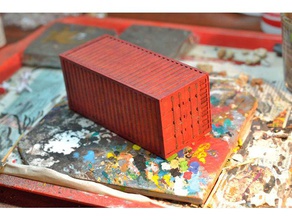 cargo container - box models 28mm miniature scenery 3d print model - Mito3D