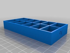 9-volt battery tray holds 12 batteries organization 9 volt holder 3d print model - Mito3D