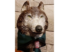 le loup à tête cub totem grand hurlement sculptures les scouts buste louveteaux wolf 3d print model - Mito3D