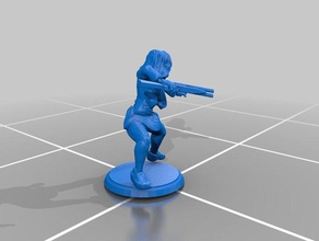 kadın gemi mürettebatı av tüfeği oyunlar megatraveller gezgin 3d print model - Mito3D