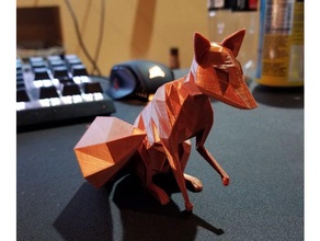 baja poli fox a los animales animal lowpoly 3d print model - Mito3D