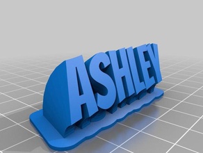 ashley name plate text office customized 3d print model - Mito3D