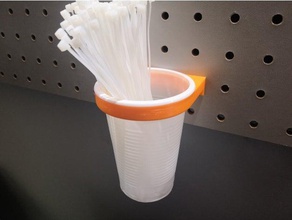 pegboard 62 mm Becherhalter 25mm Teilung 5mm Löcher - Organisation cup holder 3d print model - Mito3D